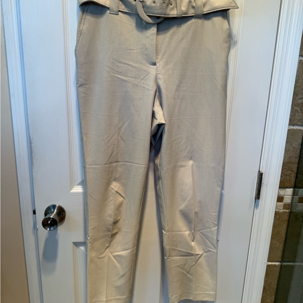 Rachel Zoe Cream High-Waisted Stretchy Pants